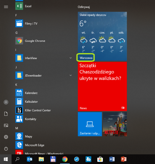 [Windows 10] Kafelek &quot;MSN Pogoda&quot; w menu start, wciąż pokazuje lokalizację &quot;Warszawa&quot;-pogoda1.png
