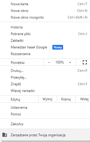 &quot;Zarządzane przez twoją organizacje&quot; (Chrome)-chrome.png